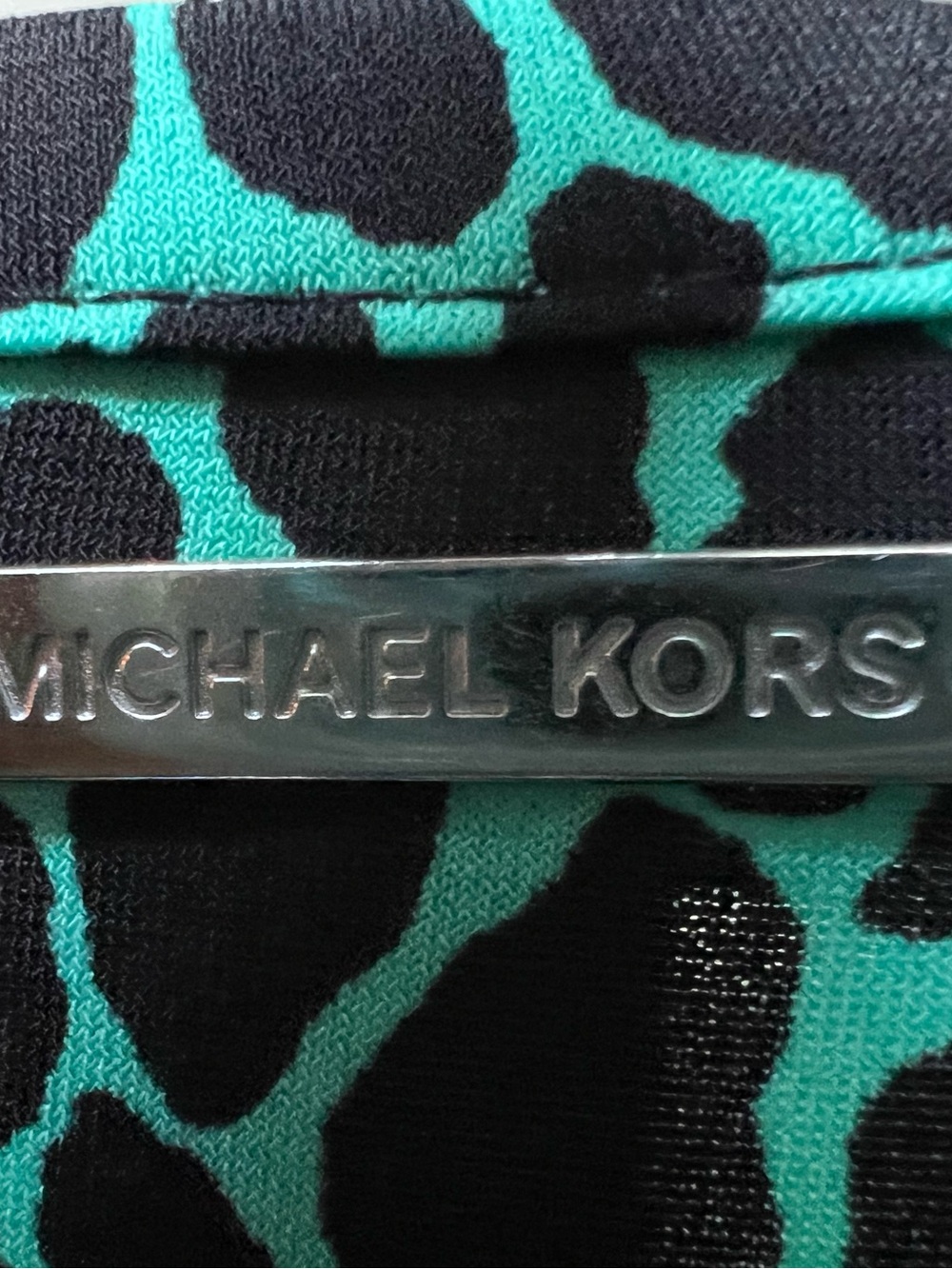 Michael Kors Turquoise and Black Printed Dress
